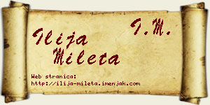 Ilija Mileta vizit kartica